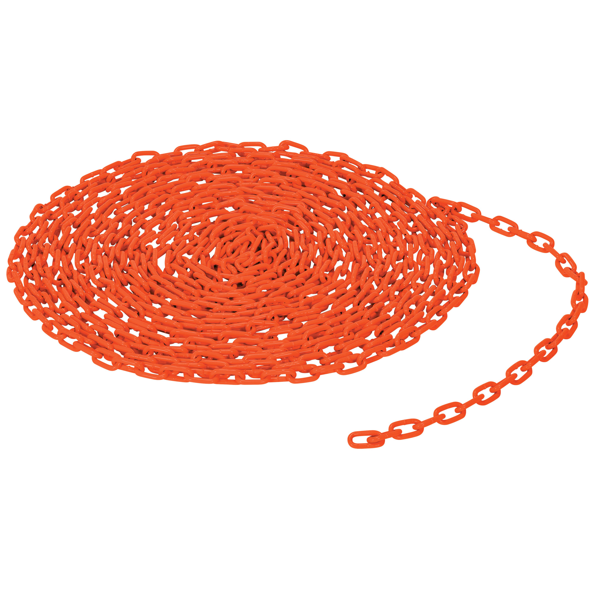 Vestil Chain - 3/16in. Thick, 50ft. Length, 1/4in. Link Width, Powder-Coated Orange, Model# CHAIN-316-50-OR